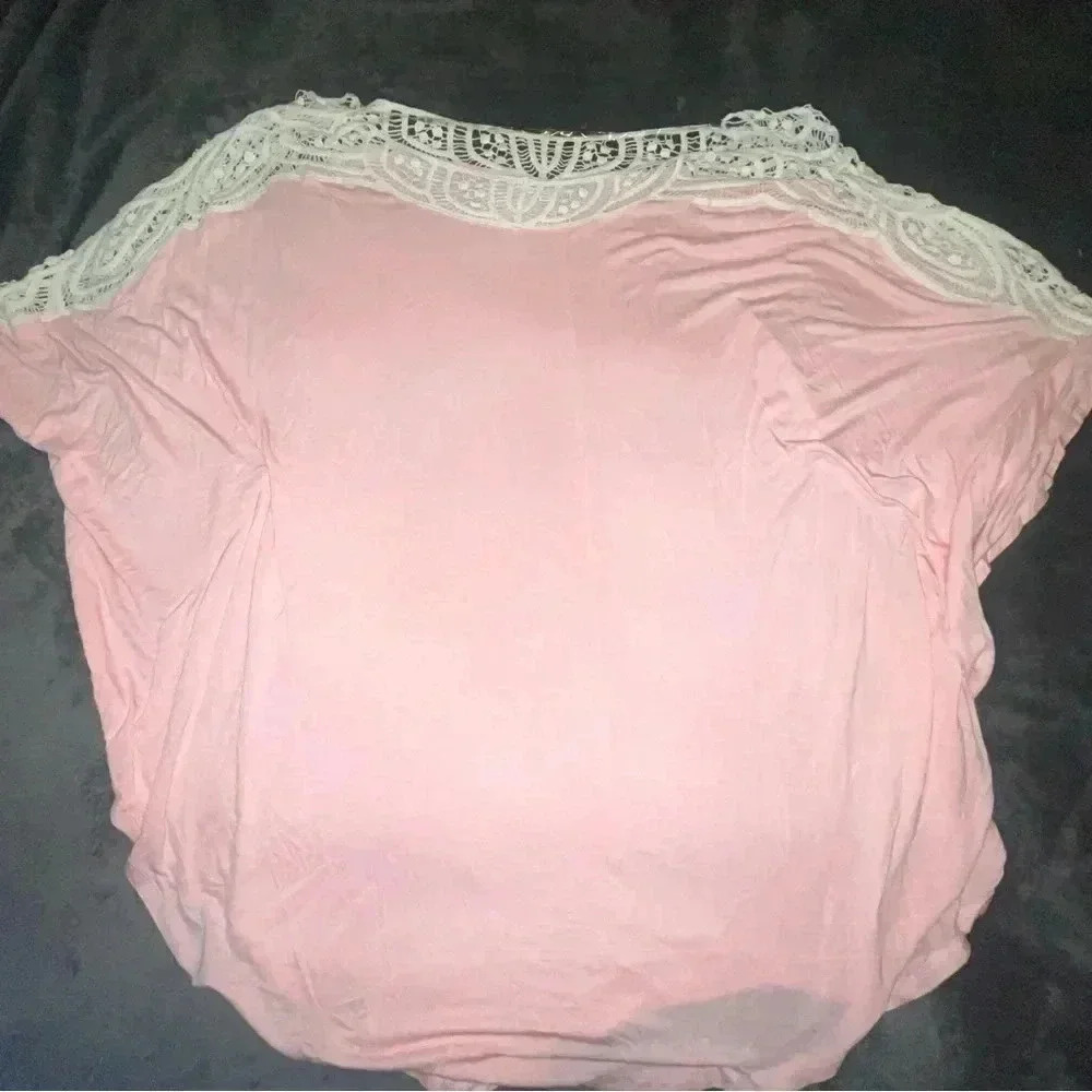 Umgee pink and beige embroidered tunic top - Picture 3 of 3